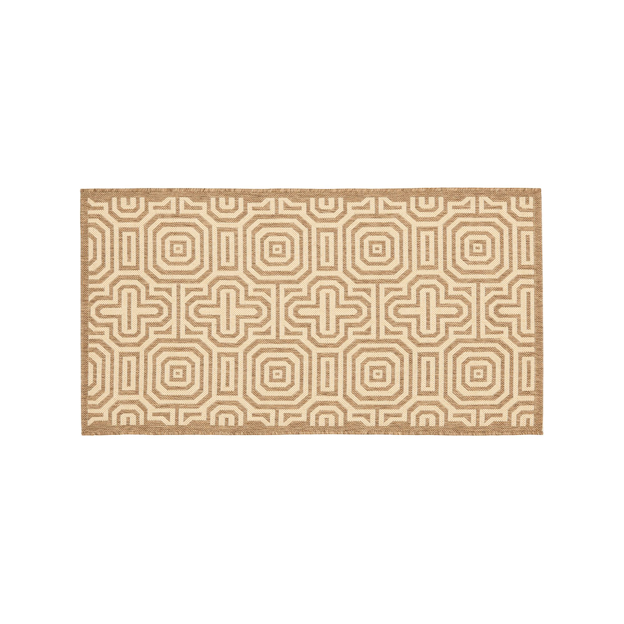 Safavieh Courtyard Geometric Print Indoor Outdoor Rug, Brown Natural