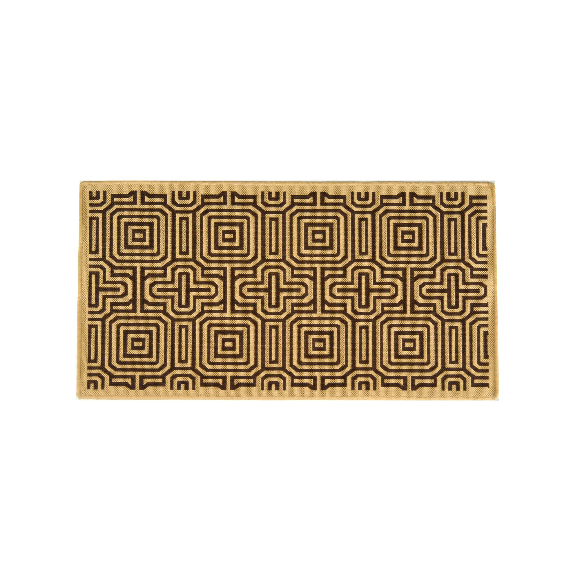 Safavieh Courtyard Geometric Print Indoor Outdoor Rug, Natural Brown