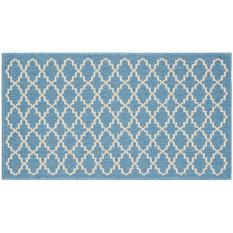 Safavieh Courtyard Indoor Outdoor Rug, Blue, 2X22 Ft