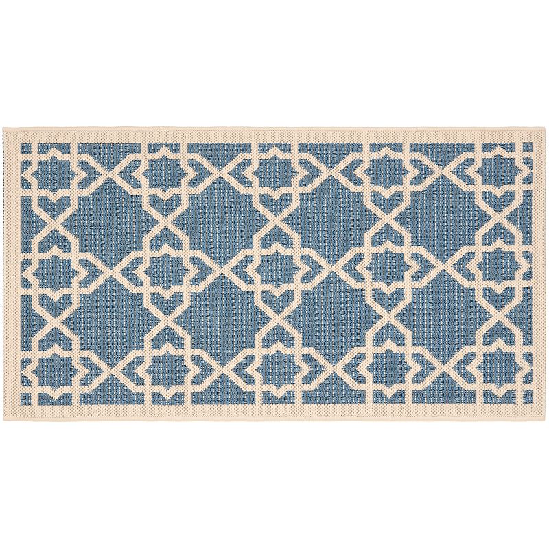 Safavieh Courtyard Trellis Indoor Outdoor Rug, Blue, 6.5X9.5 Ft