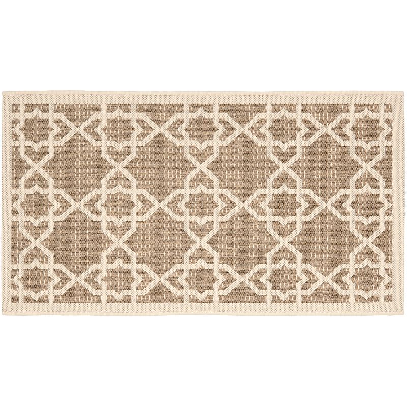 Safavieh Courtyard Trellis Indoor Outdoor Rug, Brown, 6.5Ft Sq