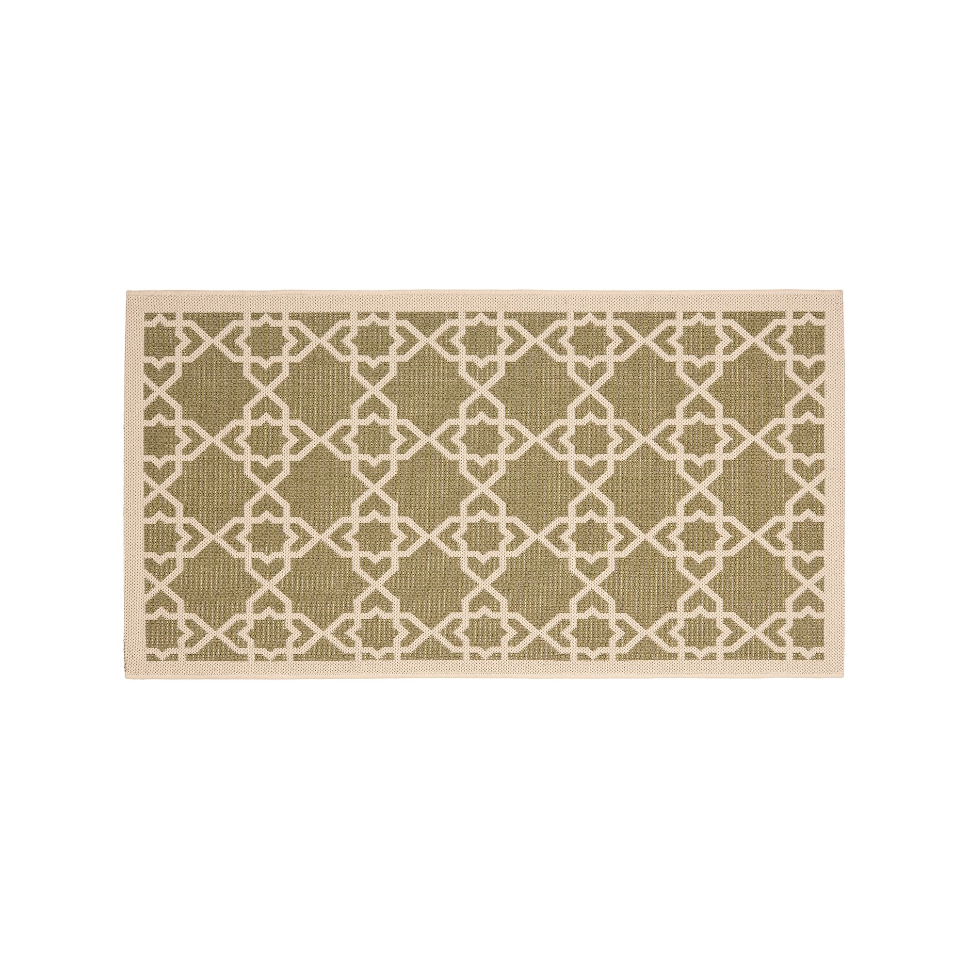 Safavieh Courtyard Trellis Indoor Outdoor Power Loom Rug, Green Beige