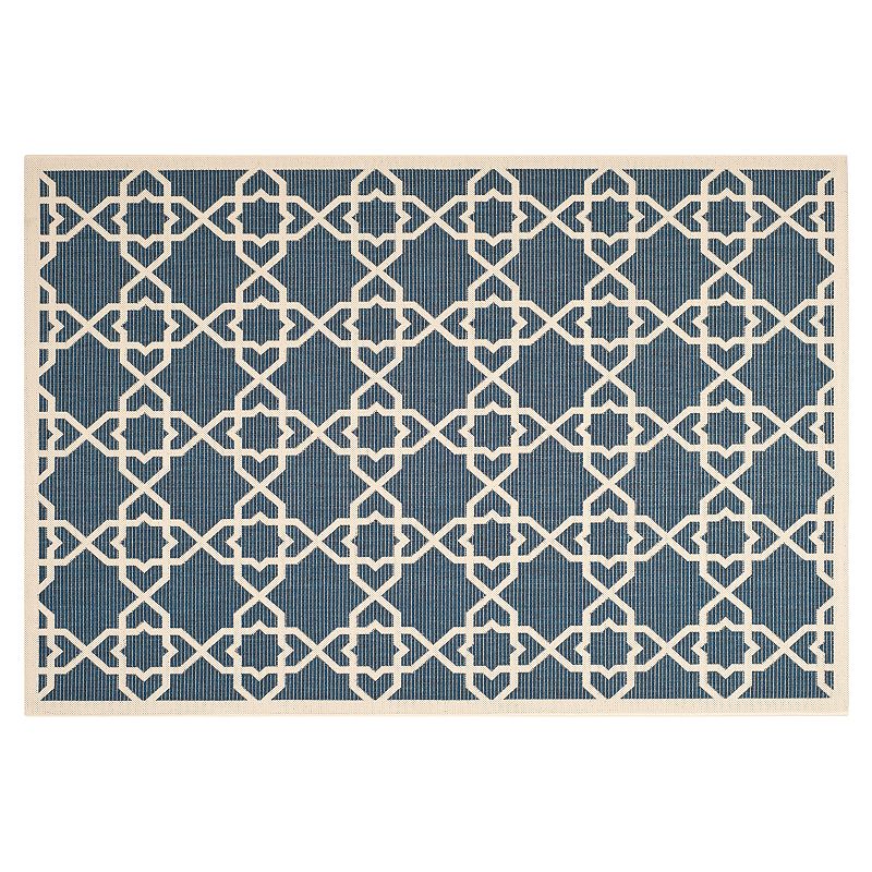 Safavieh Courtyard Trellis Indoor Outdoor Rug, Blue, 8Ft Sq