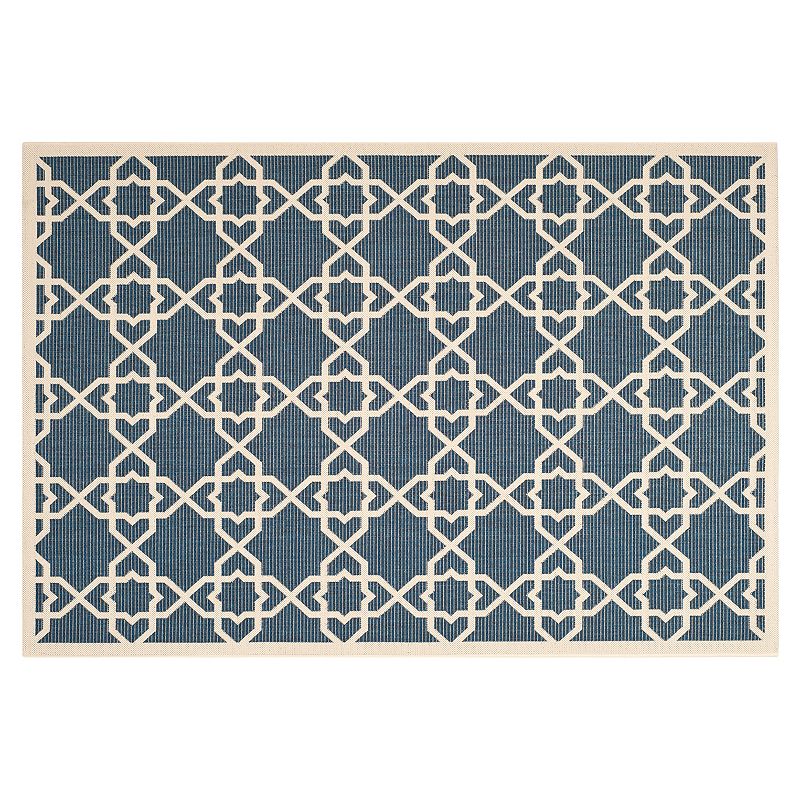 Safavieh Courtyard Trellis Indoor Outdoor Rug, Blue, 8Ft Sq