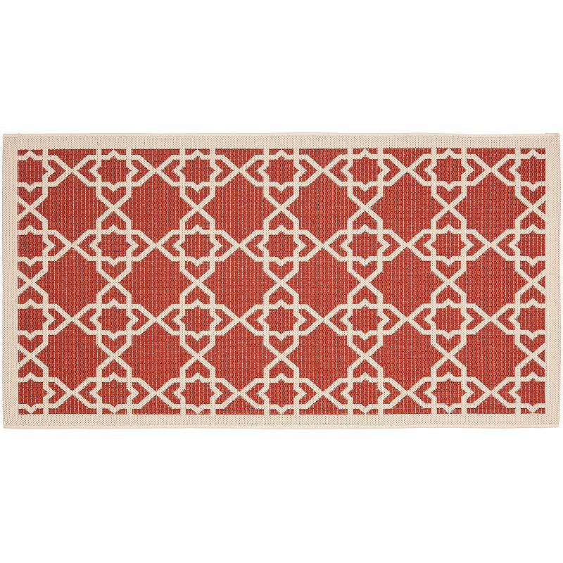 Safavieh Courtyard Trellis Indoor Outdoor Rug, Red, 6.5Ft Sq