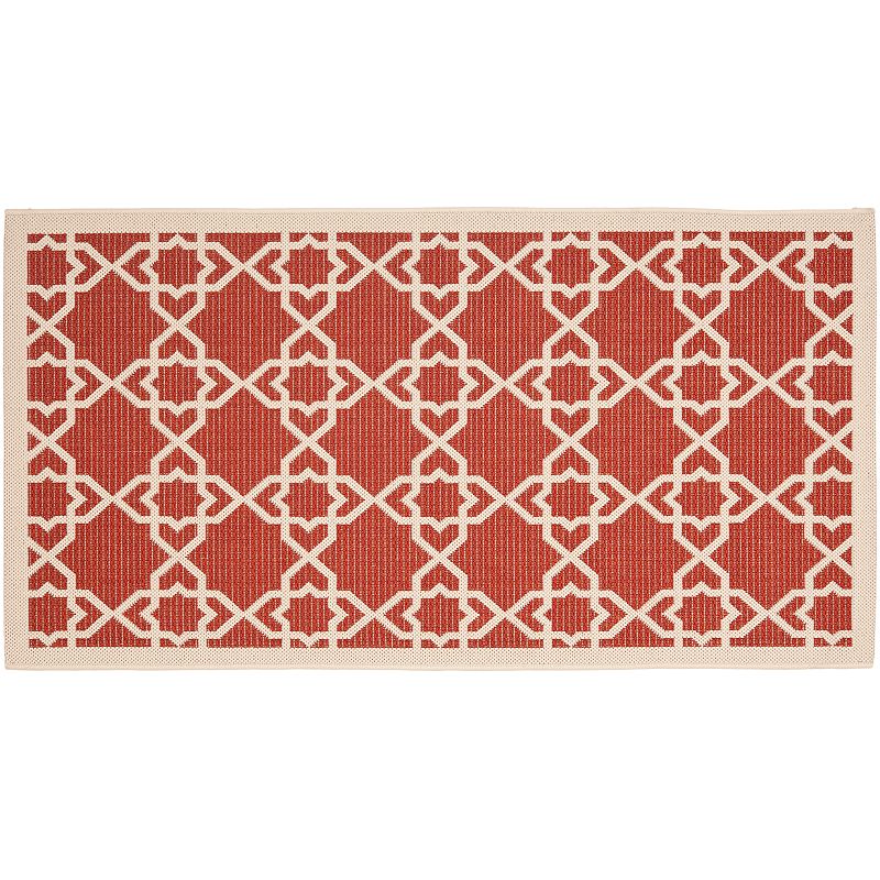 Safavieh Courtyard Trellis Indoor Outdoor Rug, Red, 8X11 Ft