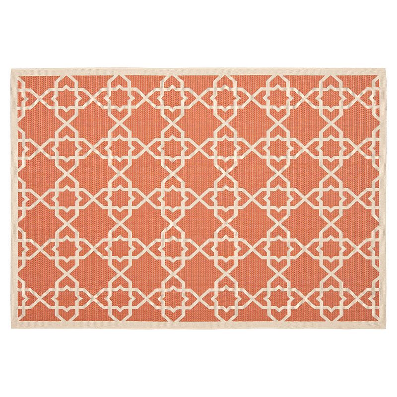 Safavieh Courtyard Trellis Indoor Outdoor Rug, Orange, 8X11 Ft
