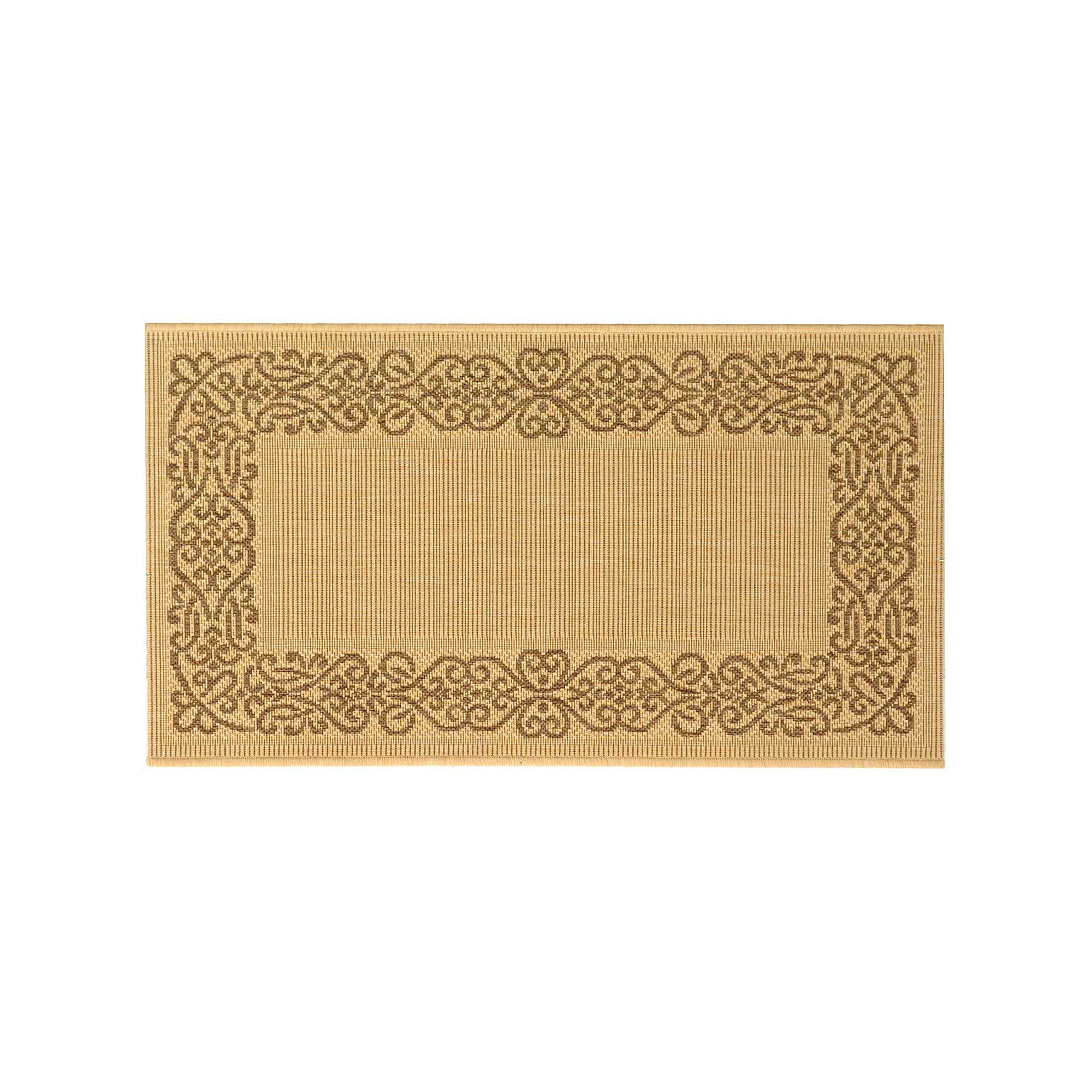 Safavieh Courtyard Border Indoor Outdoor Rug, Natural Brown