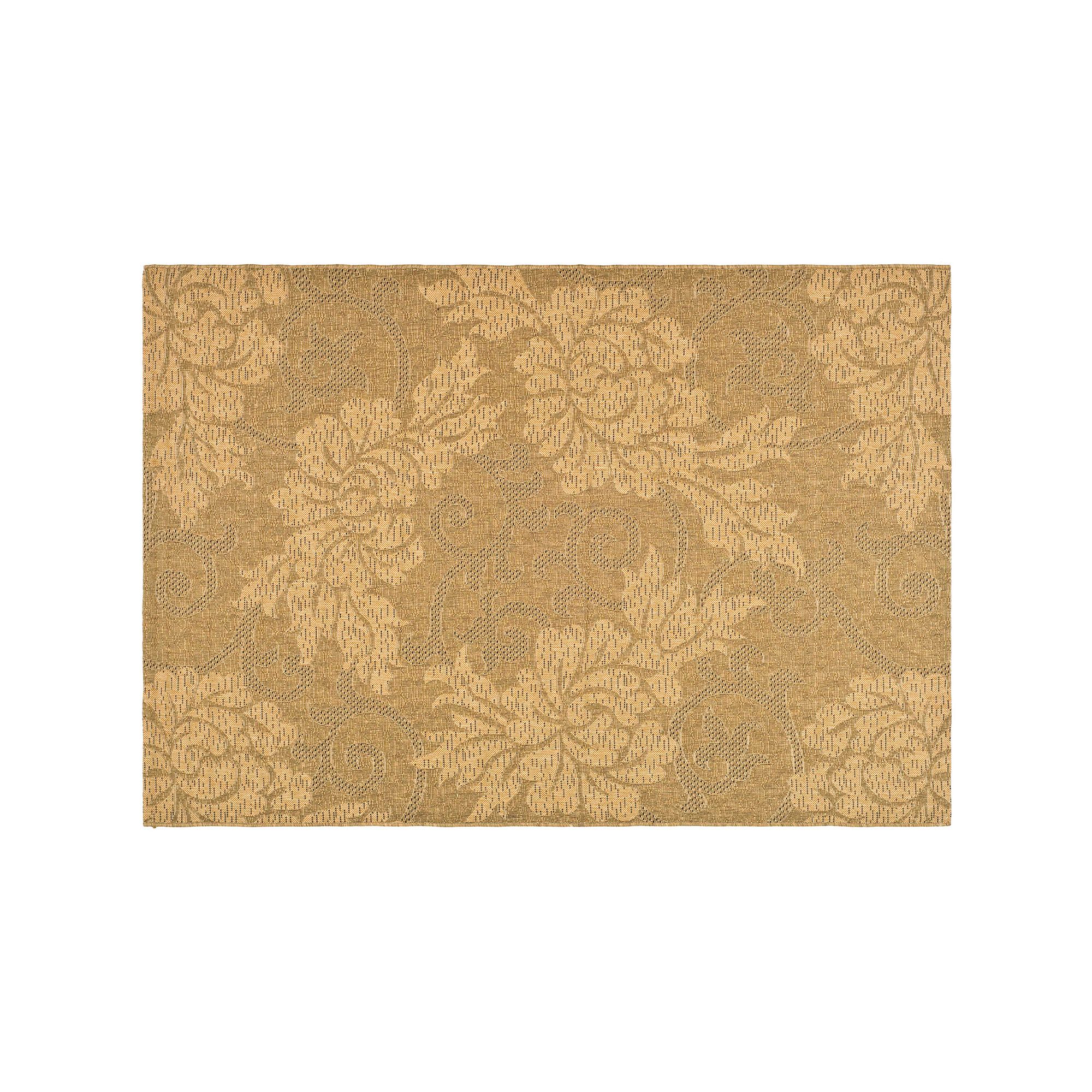 Safavieh Courtyard Scroll Leaf Indoor Outdoor Rug, Gold Natural