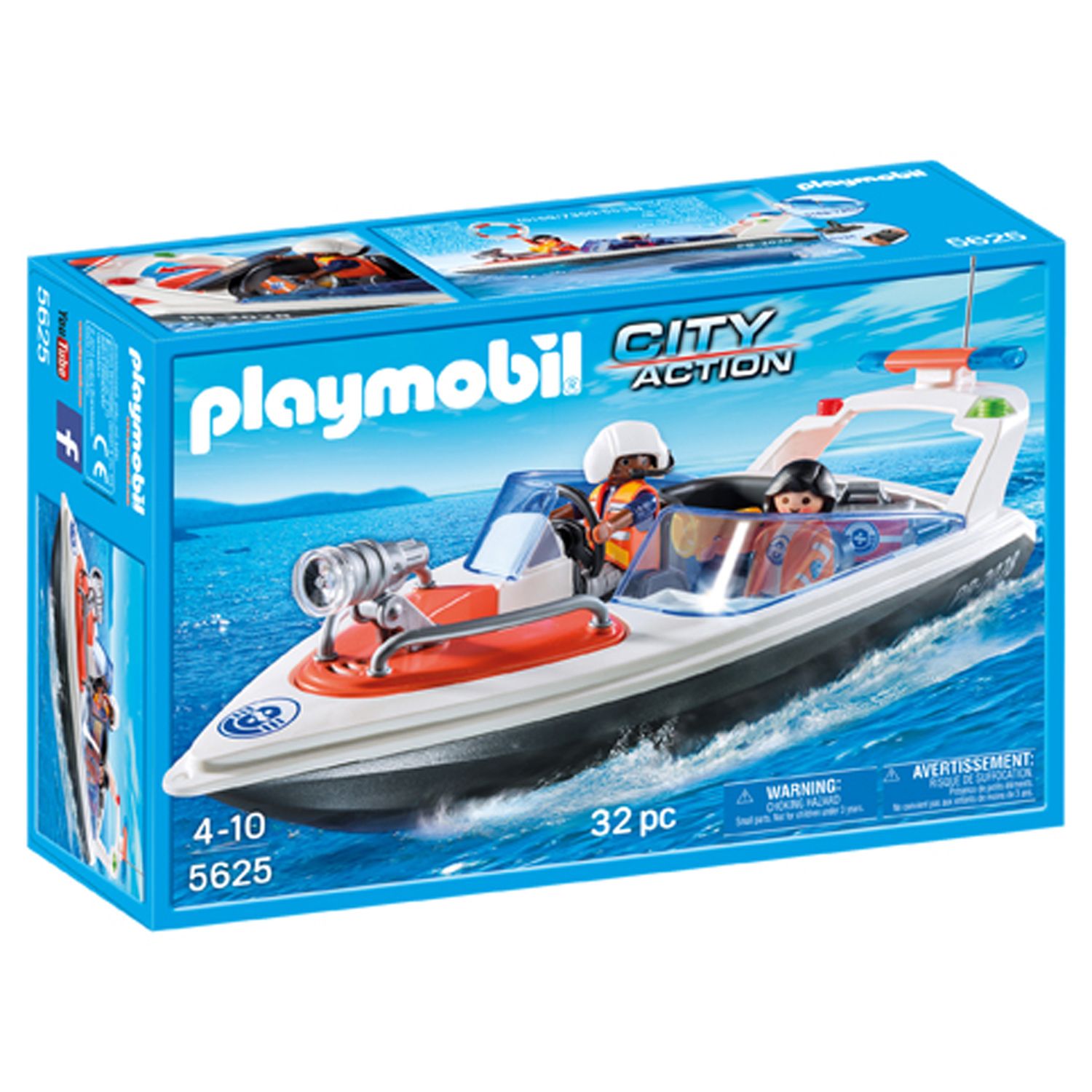 playmobil boat with cage