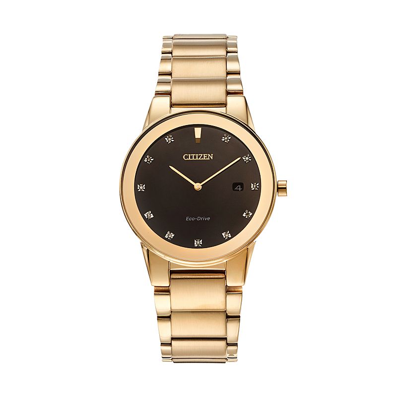 Citizen Eco-Drive Men's Axiom Diamond Stainless Steel Watch - AU1062-56G, Gold Tone