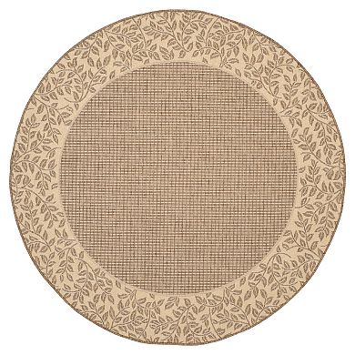 Safavieh Courtyard Leaves Wide Border Indoor Outdoor Rug