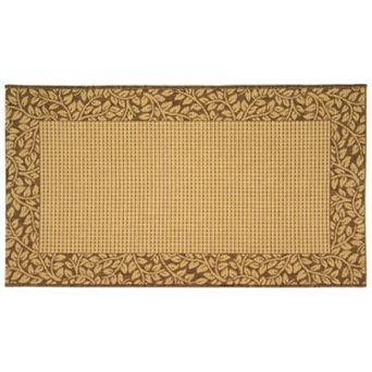 Safavieh Courtyard Leaves Wide Border Indoor Outdoor Rug