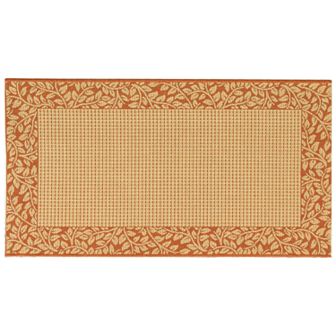 Safavieh Courtyard Leaves Wide Border Indoor Outdoor Rug