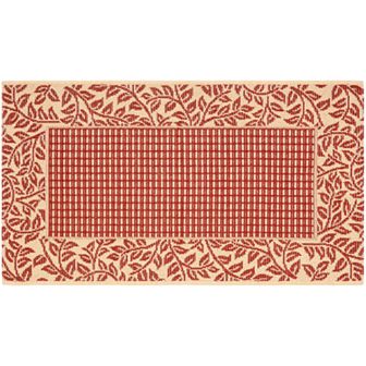 Safavieh Courtyard Leaves Wide Border Indoor Outdoor Rug