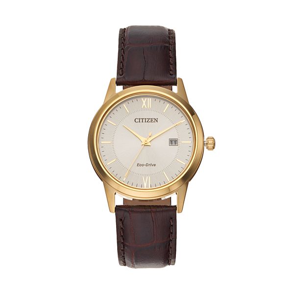 Citizen Eco-Drive Men's Leather Watch - AW1232-04A