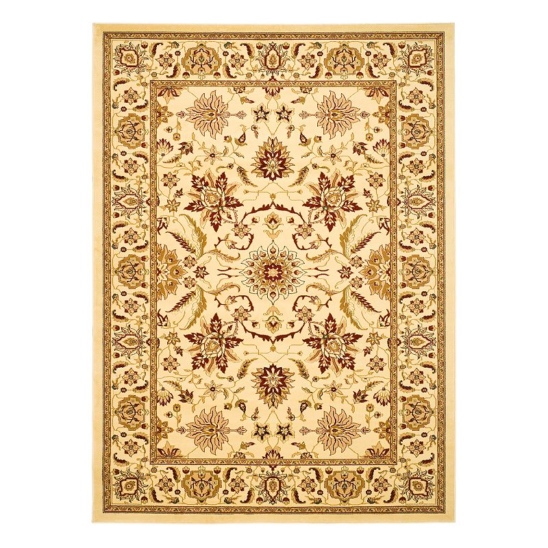 Safavieh Lyndhurst Framed Floral Rug, White, 8Ft Rnd