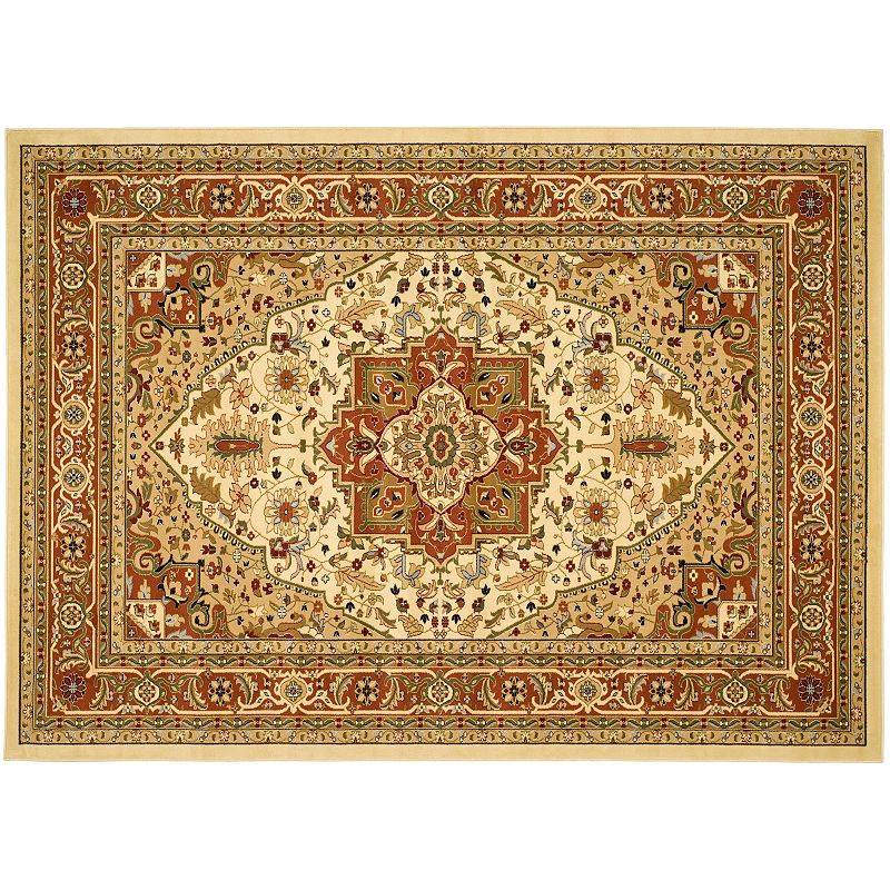 Safavieh Lyndhurst Framed Floral Rug, White, 5X7.5 Ft