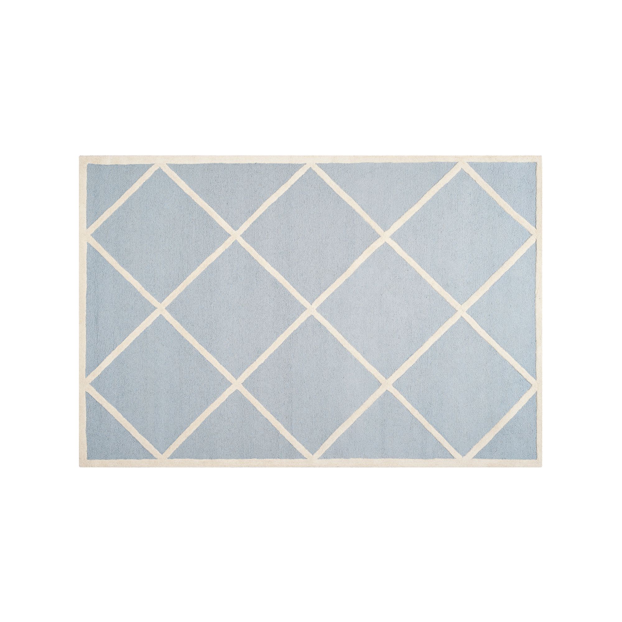 Safavieh Cambridge Lattice Tile Wool Rug, Light Blue Ivory