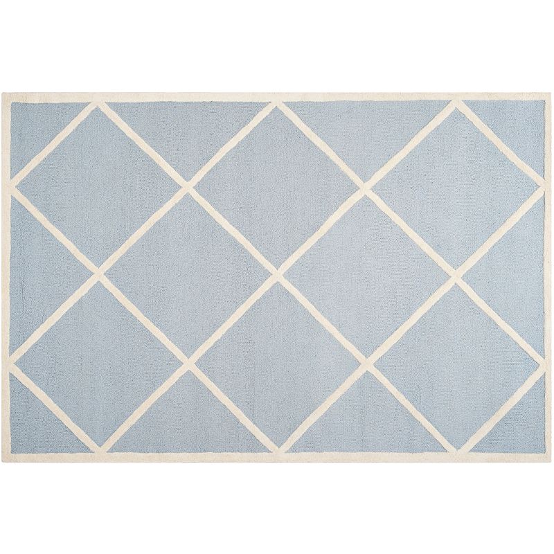 Safavieh Cambridge Lattice Tile Wool Rug, Light Blue, 8X10 Ft