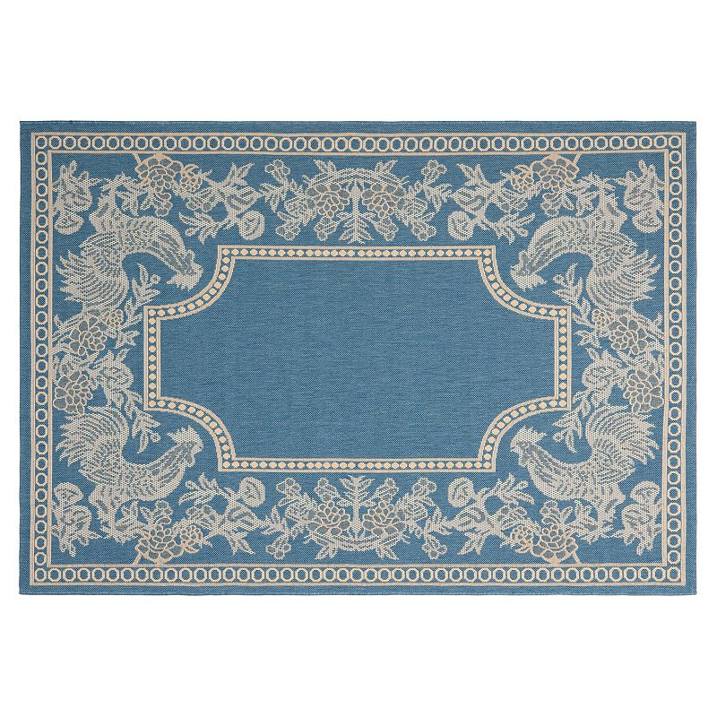 Safavieh Courtyard Rooster Indoor Outdoor Rug, Blue, 8X11 Ft