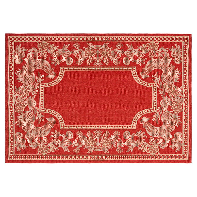 Safavieh Courtyard Rooster Indoor Outdoor Rug, Red, 6.5X9.5 Ft
