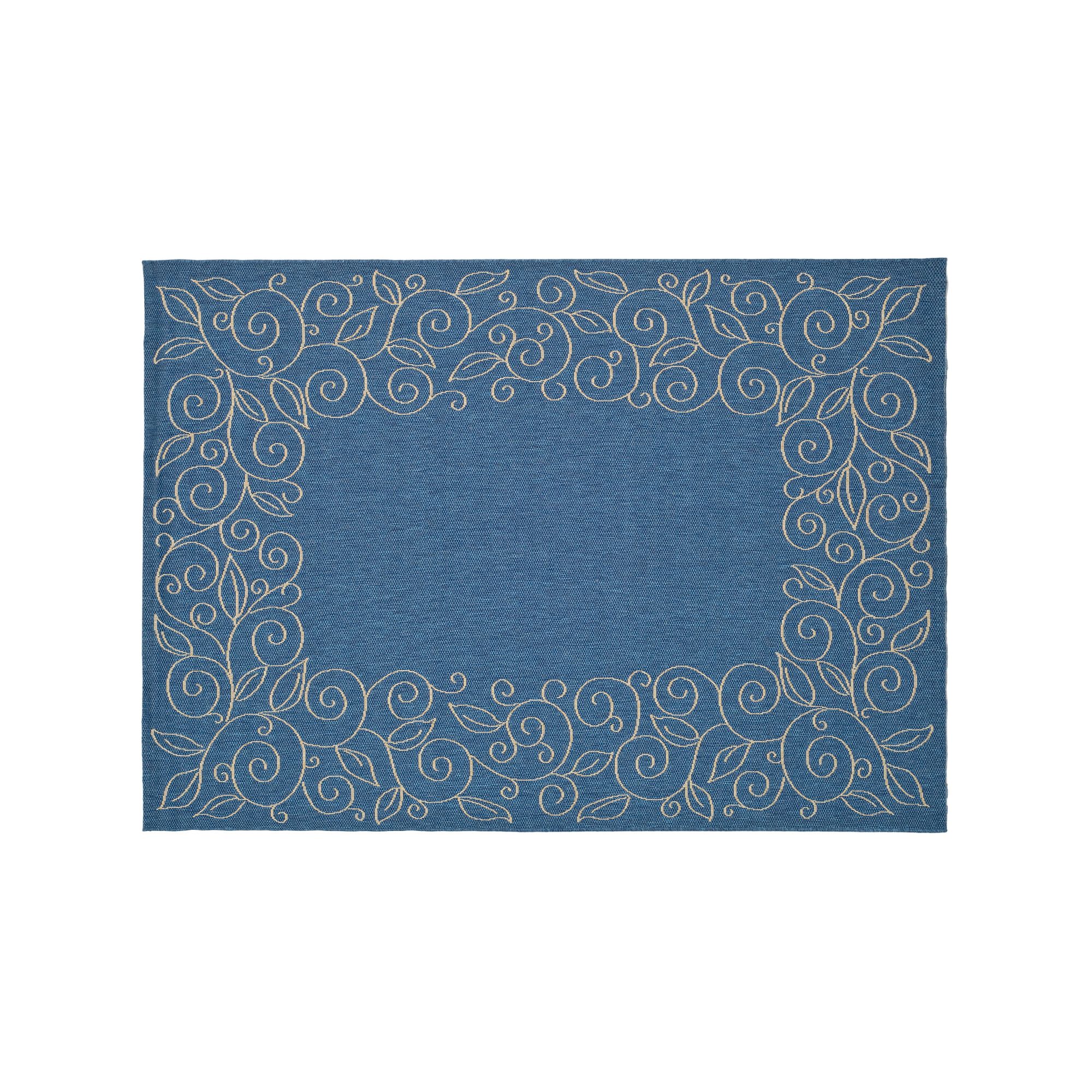 Safavieh Courtyard Curly Vines Indoor Outdoor Rug, Blue Beige