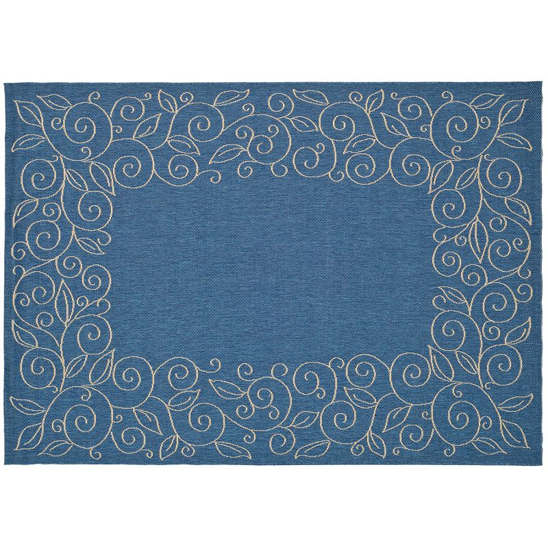 Safavieh Courtyard Curly Vines Indoor Outdoor Rug, Blue, 6.5X9.5 Ft