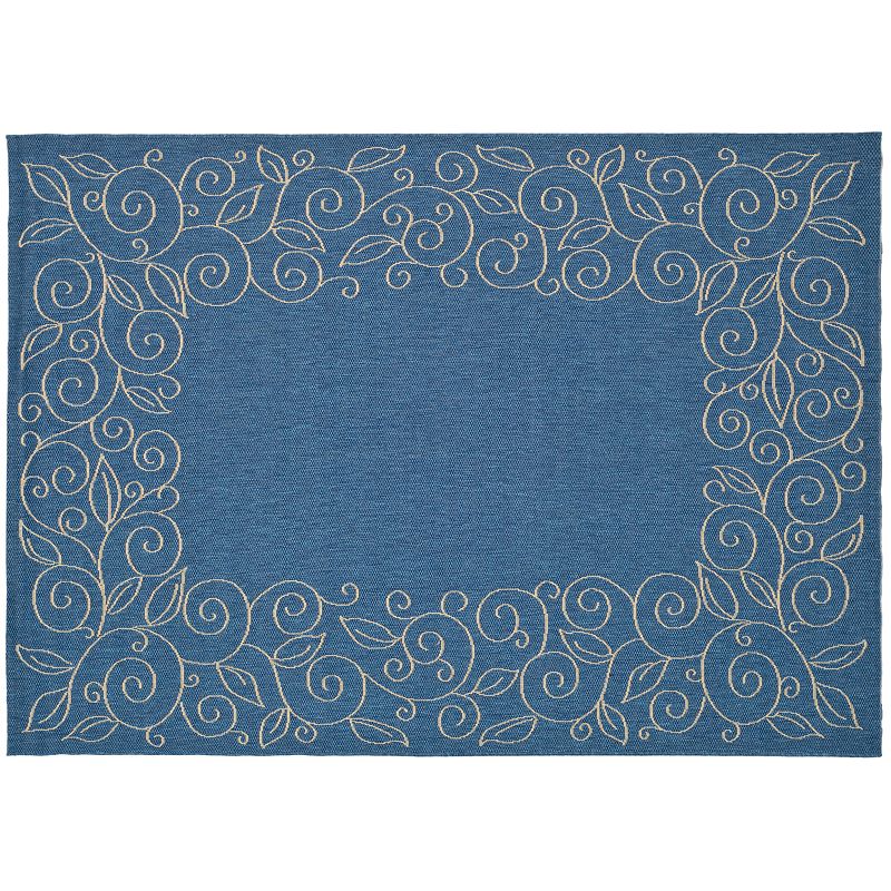 Safavieh Courtyard Curly Vines Indoor Outdoor Rug, Blue, 6.5X9.5 Ft