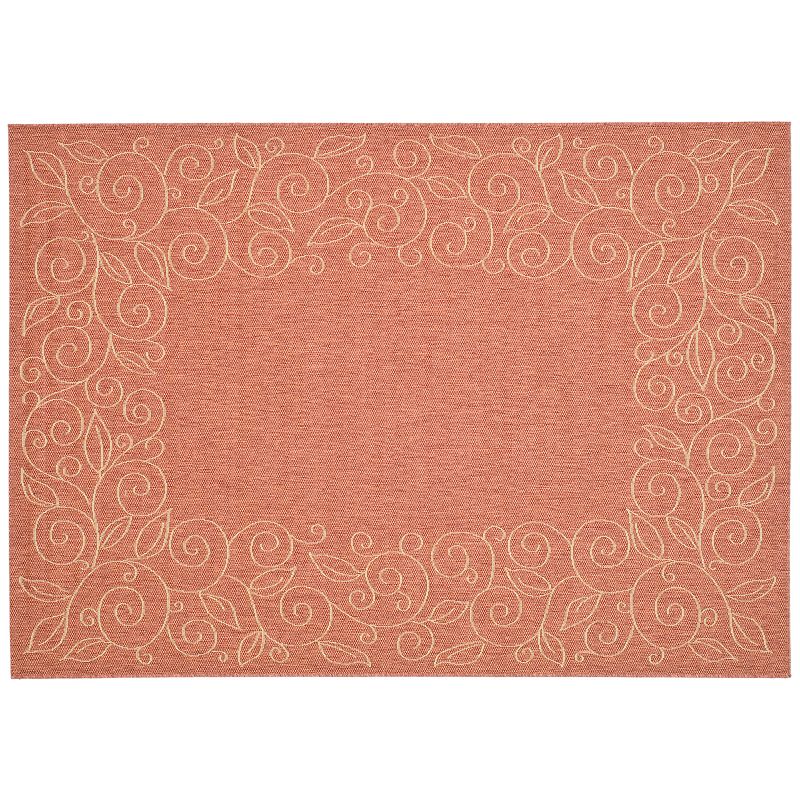 Safavieh Courtyard Curly Vines Indoor Outdoor Rug, Red, 8X11 Ft