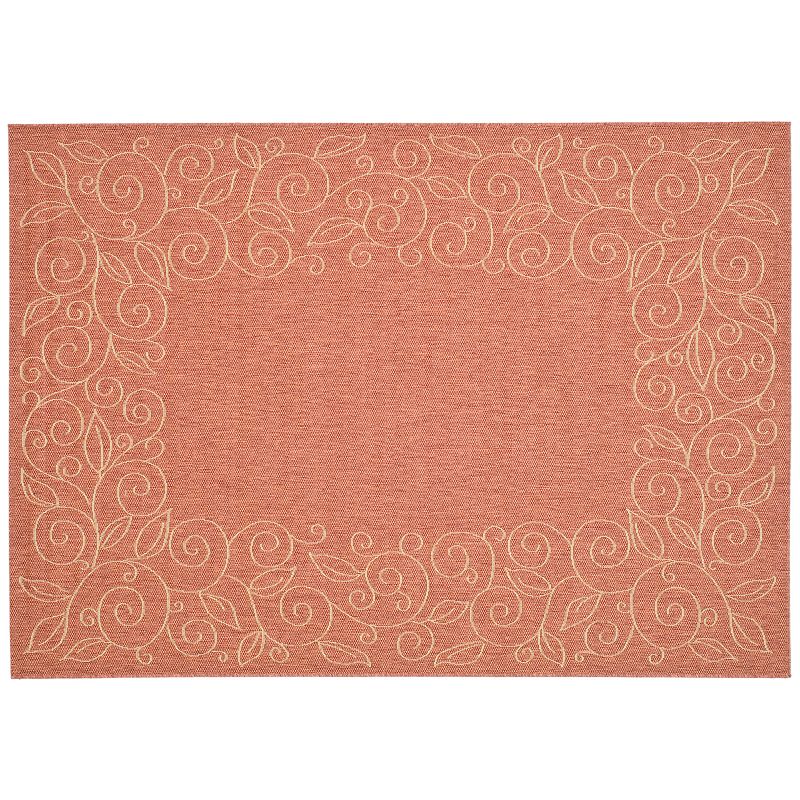 Safavieh Courtyard Curly Vines Indoor Outdoor Rug, Red, 8X11 Ft