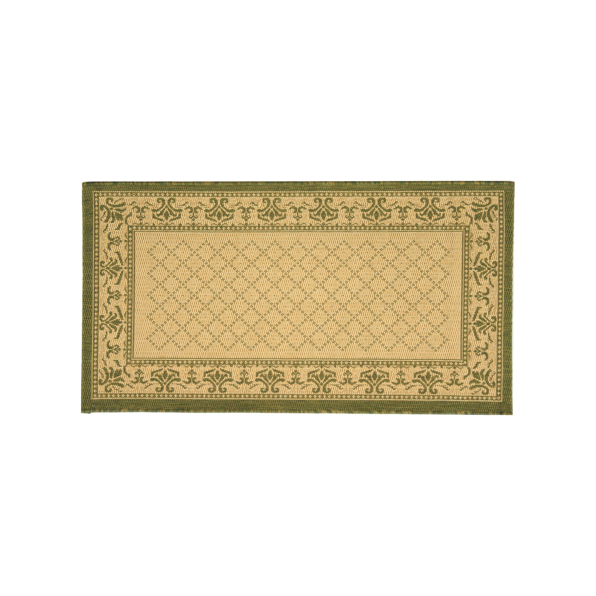 Safavieh Courtyard Geometric Diamond Indoor Outdoor Rug, Natural Green