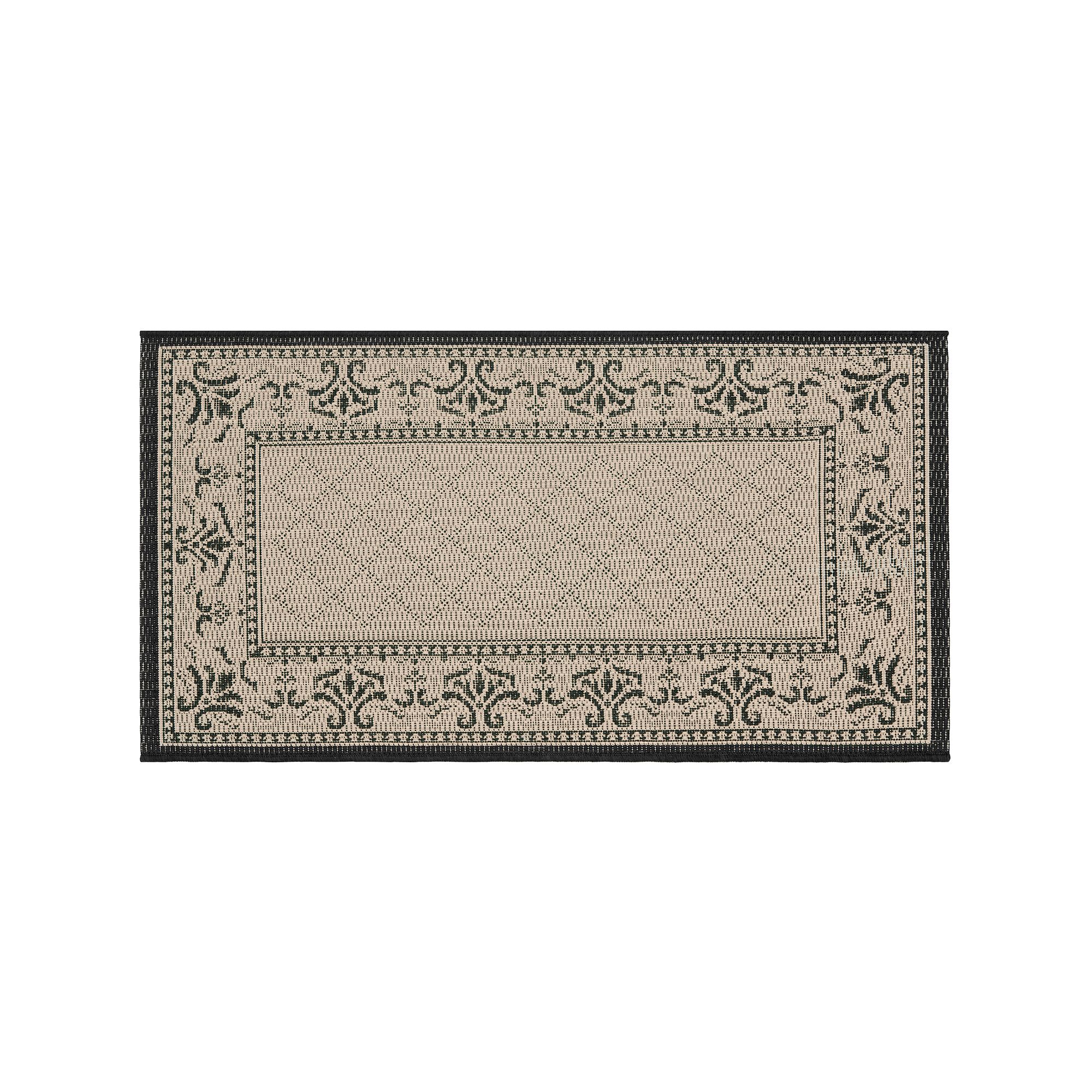 Safavieh Courtyard Geometric Diamond Indoor Outdoor Rug, Sand Black