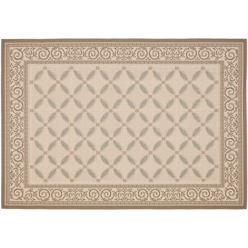 Safavieh Courtyard Vines Indoor Outdoor Patio Rug, Beig/Green, 6.5X9.5 Ft
