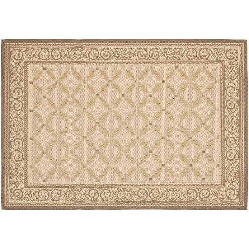 Safavieh Courtyard Vines Indoor Outdoor Patio Rug, Beig/Green, 8X11 Ft