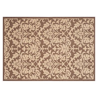Safavieh Courtyard Decorative Leaf Indoor Outdoor Rug