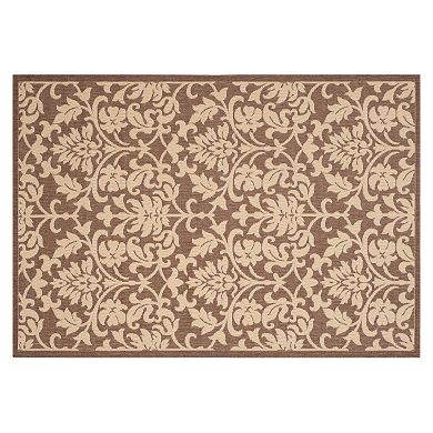 Safavieh Courtyard Decorative Leaf Indoor Outdoor Rug