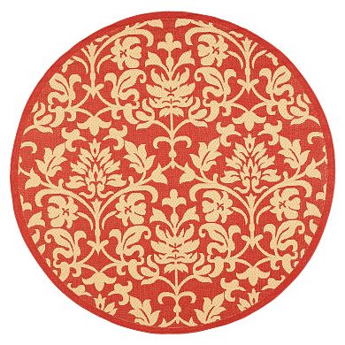 Safavieh Courtyard Decorative Leaf Indoor Outdoor Rug