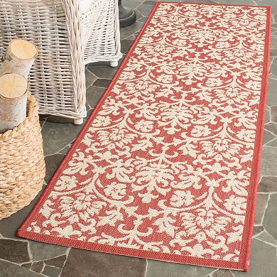 Safavieh Courtyard Decorative Leaf Indoor Outdoor Rug