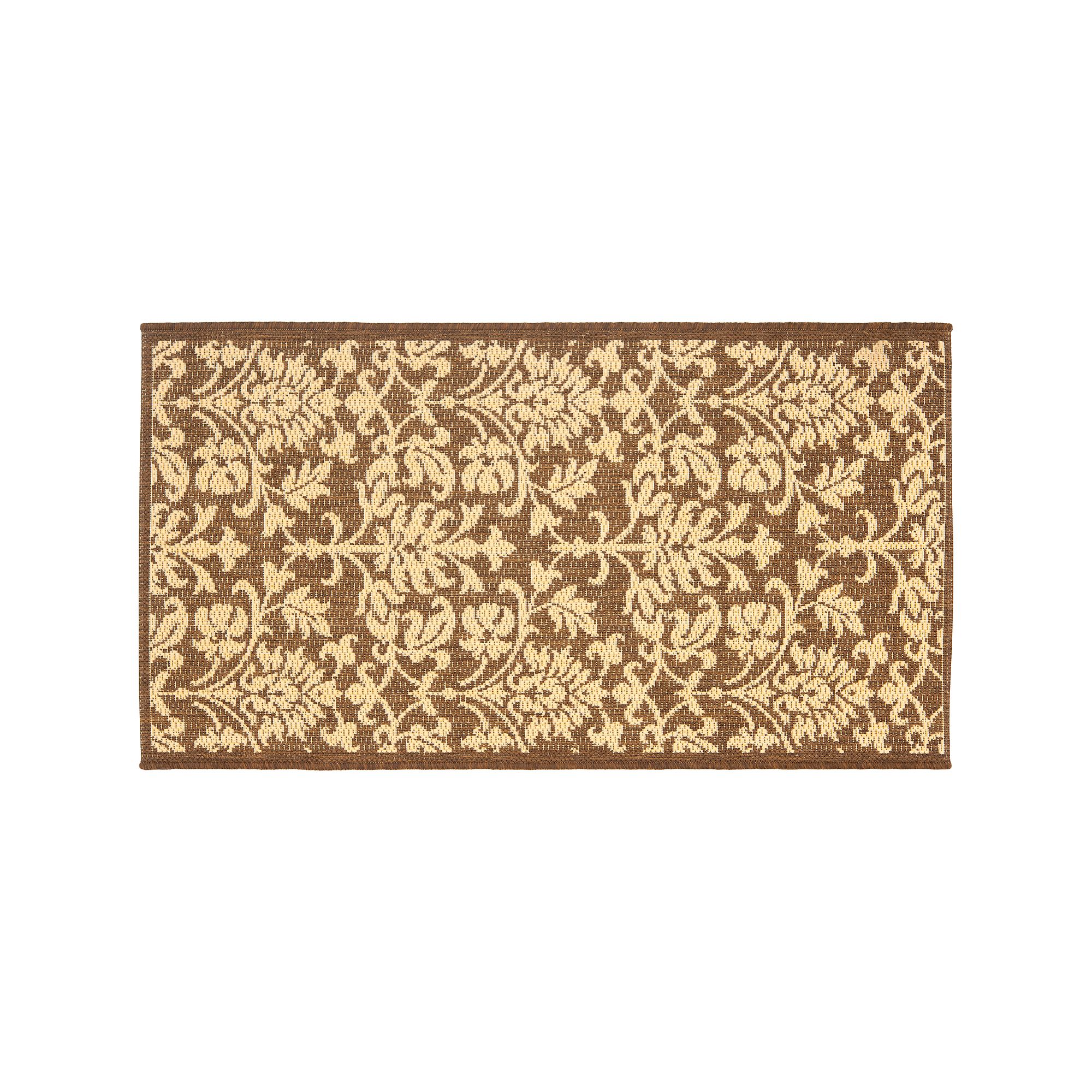 Safavieh Courtyard Decorative Leaf Indoor Outdoor Rug, Brown Natural