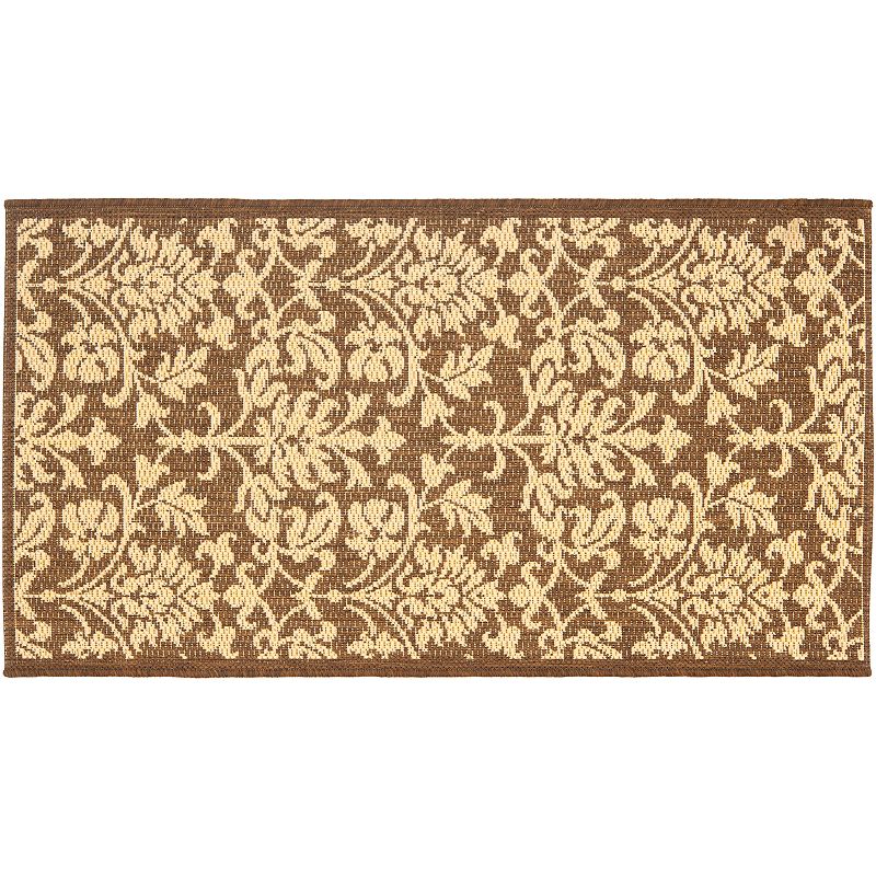 Safavieh Courtyard Decorative Leaf Indoor Outdoor Rug, Multicolor, 6.5X9.5 Ft