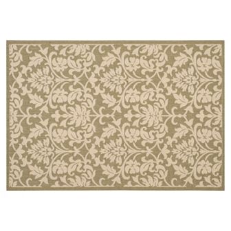 Safavieh Courtyard Decorative Leaf Indoor Outdoor Rug