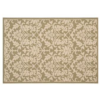 Safavieh Courtyard Decorative Leaf Indoor Outdoor Rug