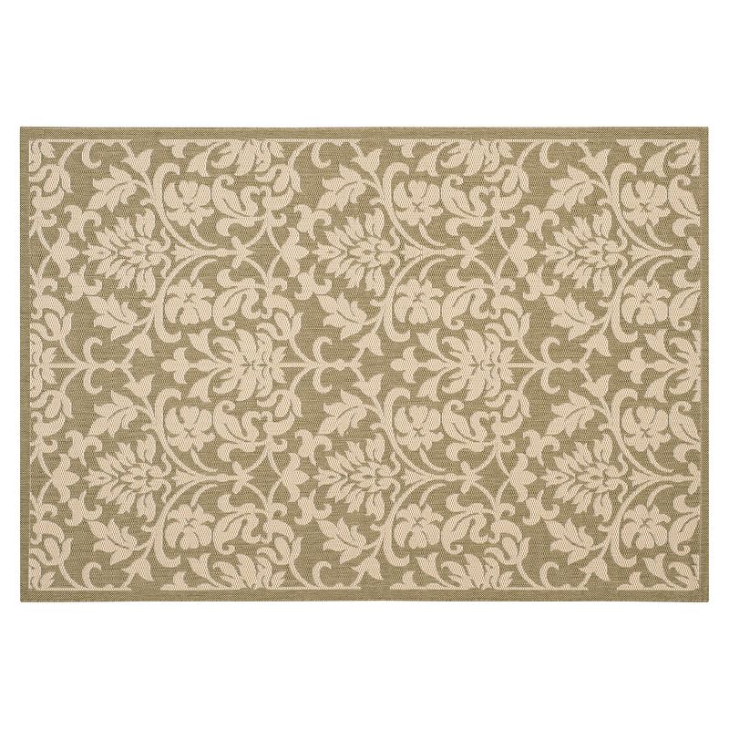 Safavieh Courtyard Decorative Leaf Indoor Outdoor Rug, Green, 8X11 Ft