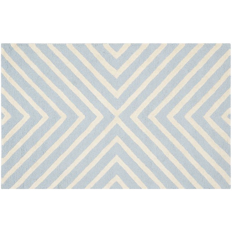 Safavieh Cambridge Geometric Wool Rug, Light Blue, 5X8 Ft