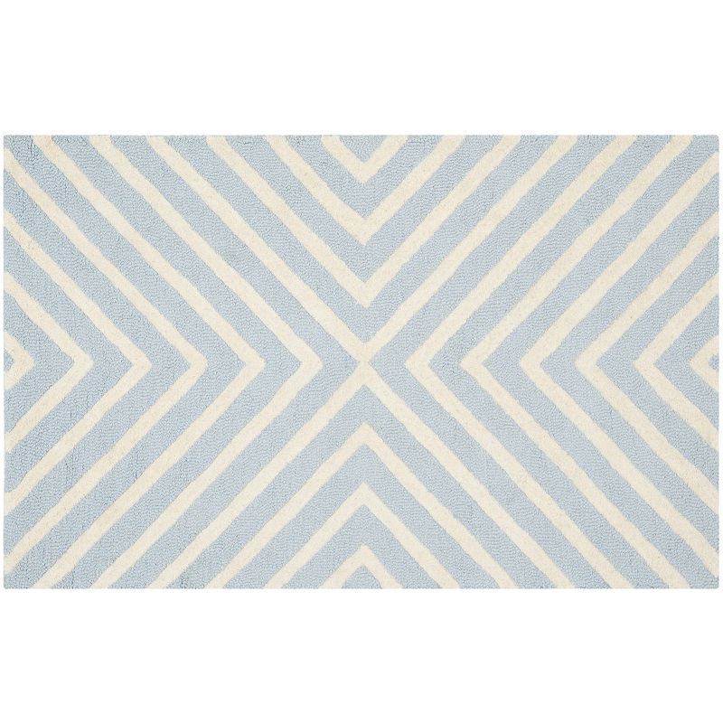 Safavieh Cambridge Geometric Wool Rug, Light Blue, 5X8 Ft