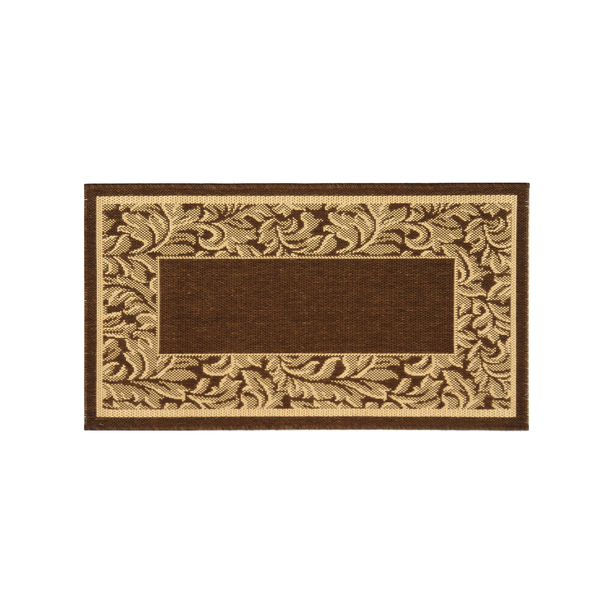 Safavieh Courtyard Framed Indoor Outdoor Rug, Brown Natural
