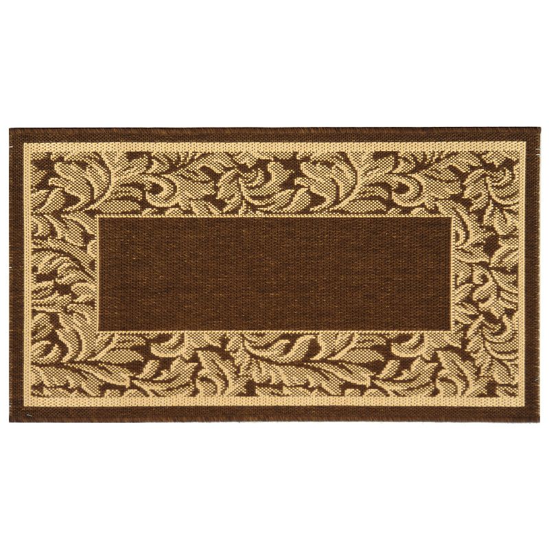 Safavieh Courtyard Framed Indoor Outdoor Rug, Multicolor, 6.5X9.5 Ft