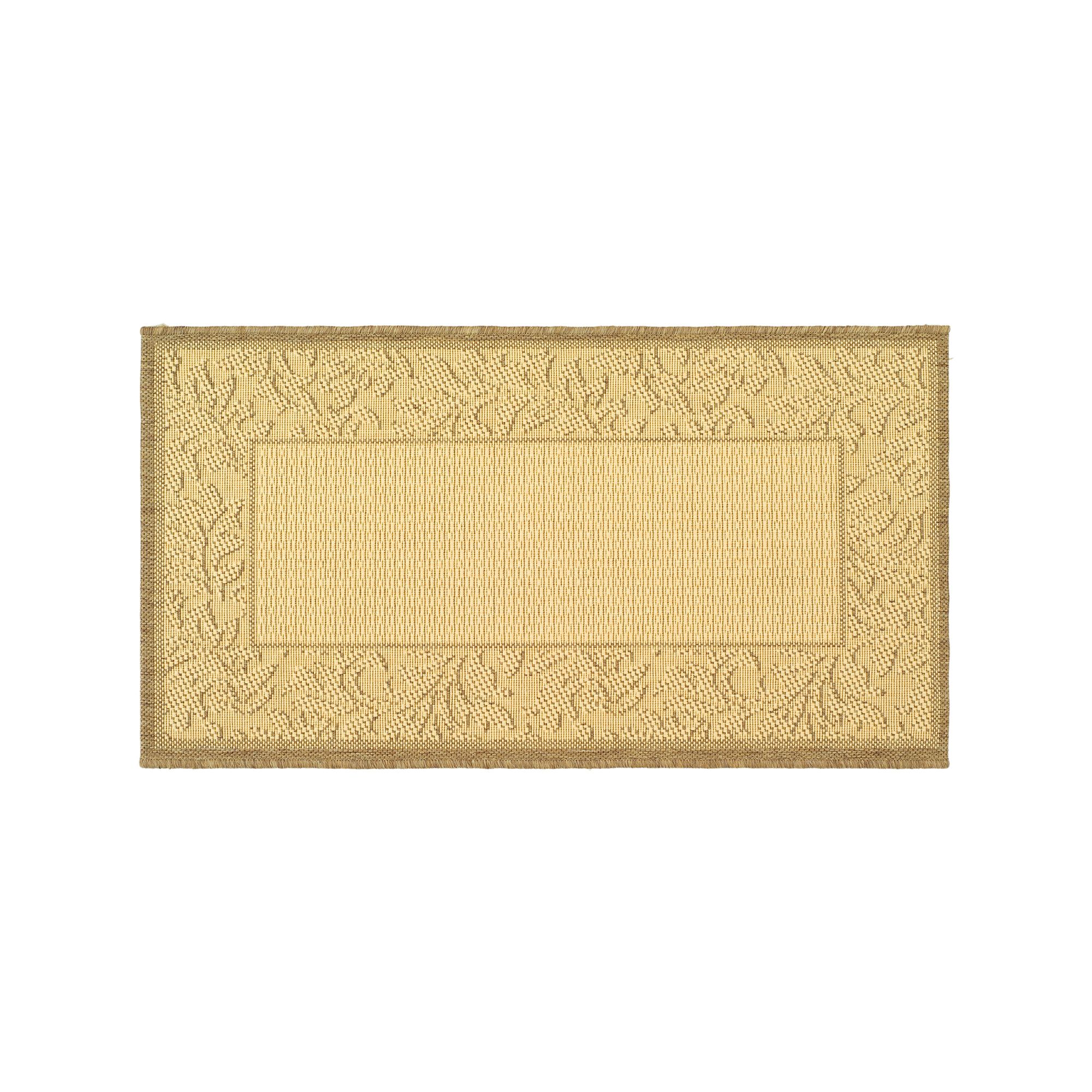 Safavieh Courtyard Framed Indoor Outdoor Rug, Natural Brown