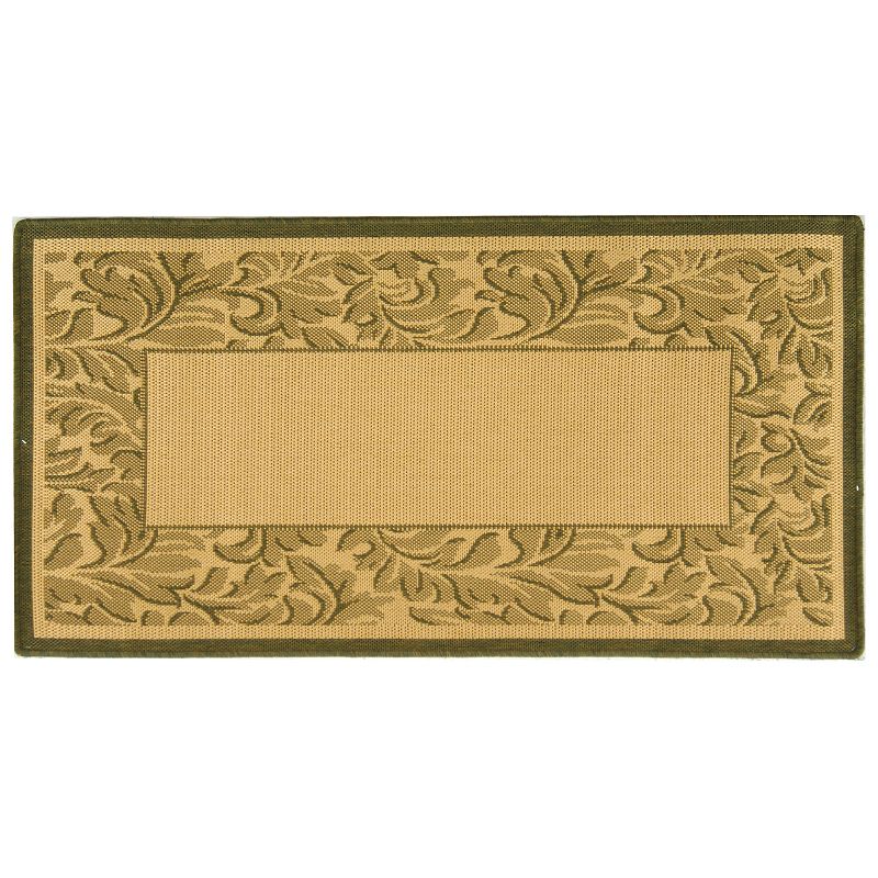 Safavieh Courtyard Framed Indoor Outdoor Rug, Multicolor, 6.5X9.5 Ft